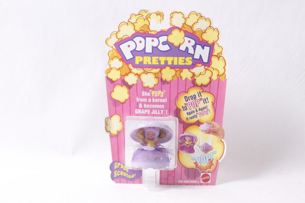 1991 Mattel Popcorn Pretties Grape Jilly Mini Doll Vintage in Box~260612-WH 1107